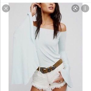 Free People Paradise Bell Sleeve Off Shoulder Top